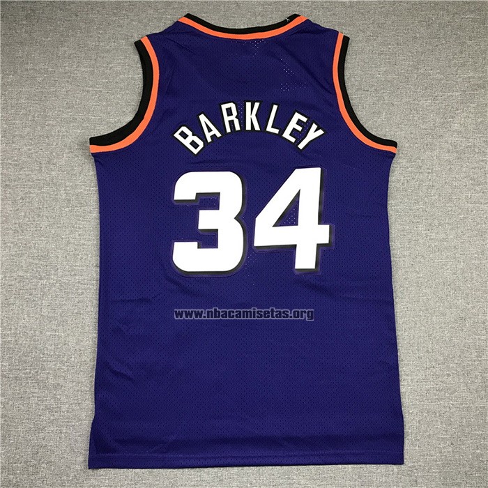 Camiseta Phoenix Suns Charles Barkley NO 34 Mitchell & Ness 1992-93 Violeta